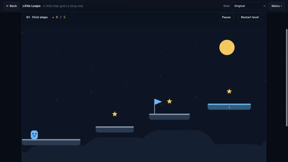 A colorful sky platformer with floating islands